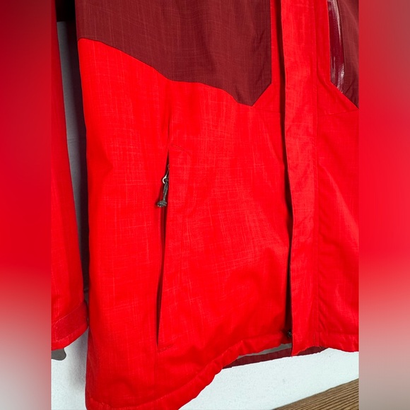 Men’s Columbia Red Burgundy Winter Jacket Omni-Heat Sz L No Hood Tons of Pockets - Picture 3 of 15